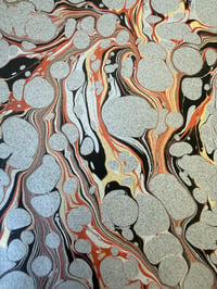Image 2 of Hand Marbled paper - Veins on Dove Grey Speckle x 1