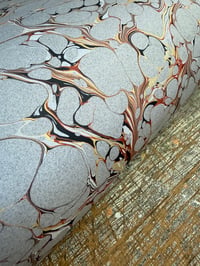 Image 3 of Hand Marbled paper - Veins on Dove Grey Speckle x 1