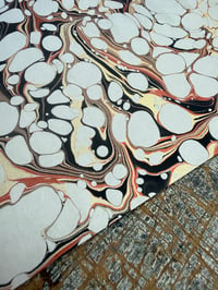 Image 3 of Hand Marbled paper - Veins on White x 1 