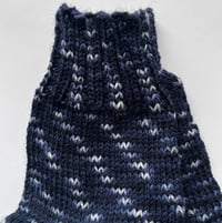Image 3 of Dark Blue Pure Wool Hand Knitted Socks