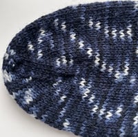 Image 4 of Dark Blue Pure Wool Hand Knitted Socks