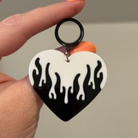 Flaming Heart Dangles (sizes 4g-2")