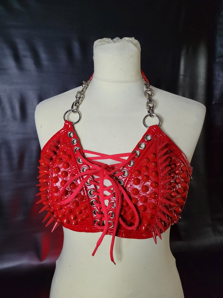 Image of RED CHAIN BRA