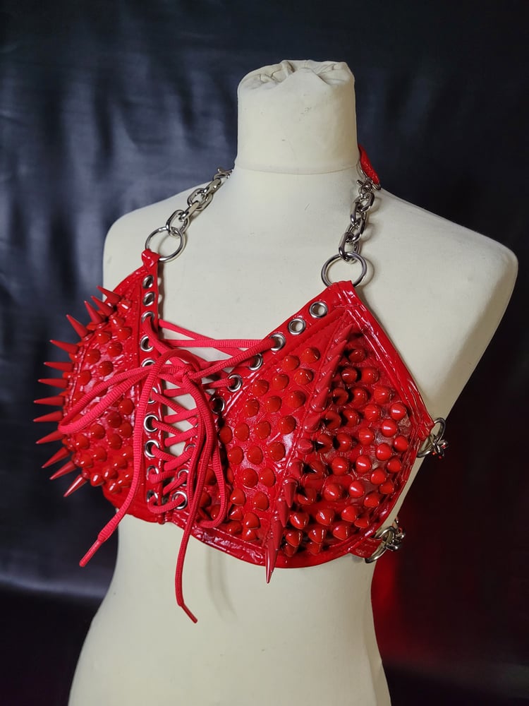 Image of RED CHAIN BRA