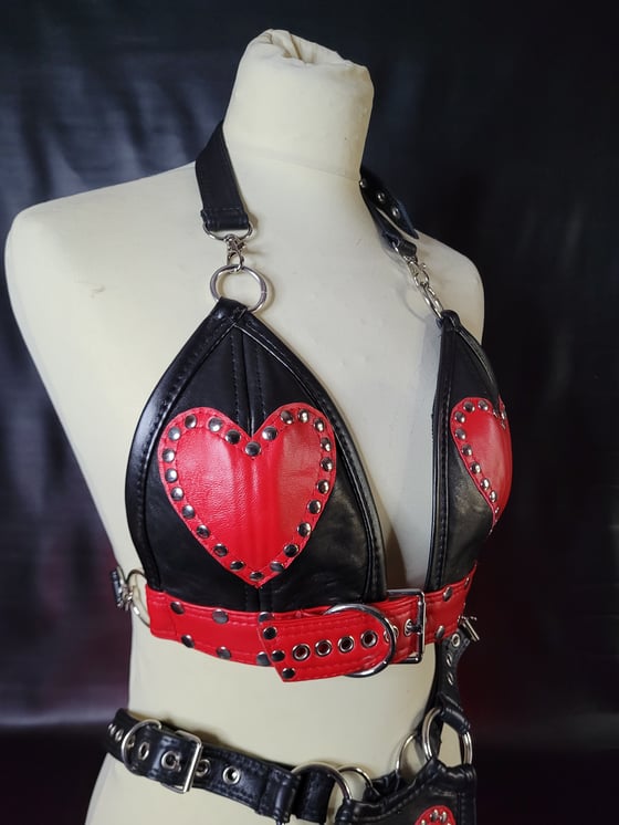 Image of LOVE HEARTS BRA RED
