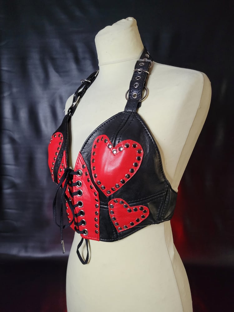 Image of LOVE HEARTS BUSTIER RED