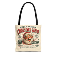 Image 1 of World Famous "Cross-Eyed Santa" Tote Bag 