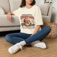 Image 2 of Crosseyed Santa T-Shirt — Retro 'World Famous' Holiday Graphic Tee