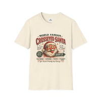 Image 3 of Crosseyed Santa T-Shirt — Retro 'World Famous' Holiday Graphic Tee