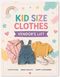 Kid Clothing Vendor's List