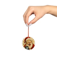Image 4 of Glass Ornament — Funny Santa “Caffeine Dealer” Christmas Tree Decoration