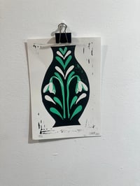 Image 1 of Mini vases 5x7”  linocut print