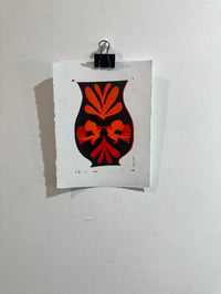 Image 2 of Mini vases 5x7”  linocut print