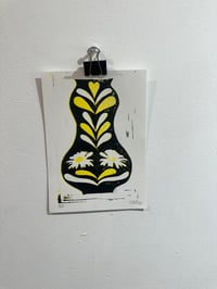Image 4 of Mini vases 5x7”  linocut print