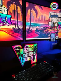 Image 4 of Lampe LED 3D GTA VI — Décoration Gaming RGB | Lightfox