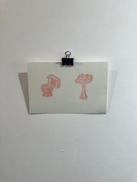 Image 4 of Vintage bathroom duo 6x9” linocut 