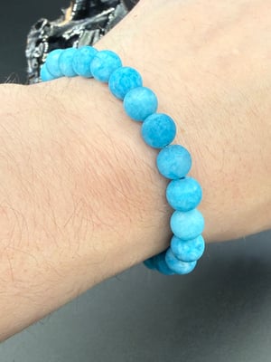 8mm Matte Dyed Blue Quartzite 