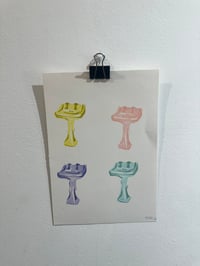 Vintage sinks 8x10” linocut