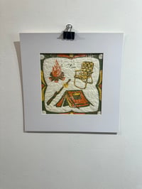 Image 2 of Camping 8x8” linocut 