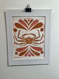 Image 1 of Crab 9x12”  linocut 