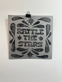 Image 2 of Glitter throne of glass 12x12” linocut 