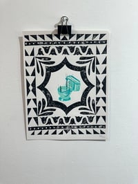 Image 4 of Linocut border prints 9x12”linocut print
