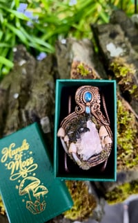 Image 1 of Epidote with clear quartz, moonstone and labradorite forest mushroom pendant