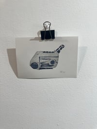 Image 1 of Y2K tech  linocut print