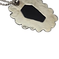 Image 4 of Black Agate Scalloped Coffin Necklace