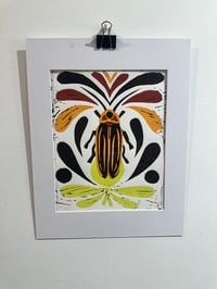 Image 2 of Large bugs  symmetry 9x12” linocut print