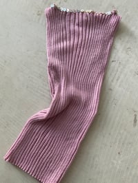 Image 4 of  Merino Rib Top with Pearl Button boat  neck Summer pink 