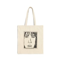 Image 1 of Romantic Since Forever Tote Bag | Illustrated Woman Face Canvas Tote