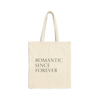 Image 2 of Romantic Since Forever Tote Bag | Illustrated Woman Face Canvas Tote