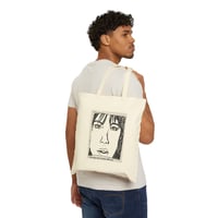 Image 3 of Romantic Since Forever Tote Bag | Illustrated Woman Face Canvas Tote