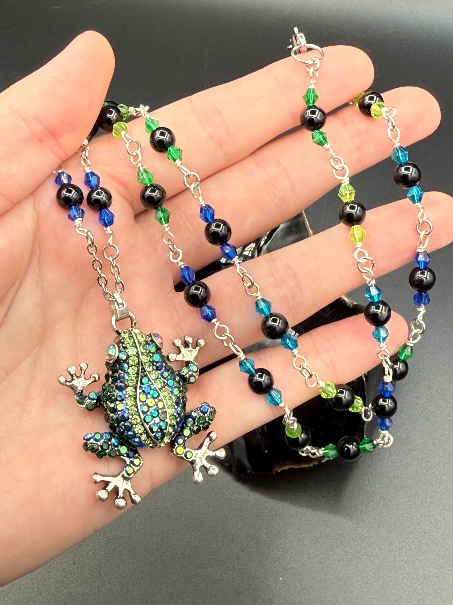 Onyx Froggie Necklace