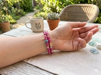 Image 3 of Magenta Cube Double Stack Bracelet