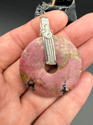 Rhodonite Donut Pendant