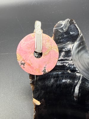 Rhodonite Donut Pendant