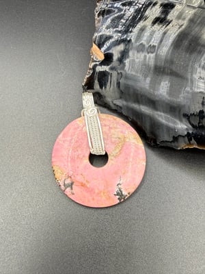 Rhodonite Donut Pendant