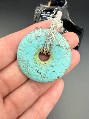 Dyed Magnesite Donut Pendant