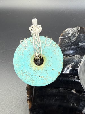 Dyed Magnesite Donut Pendant