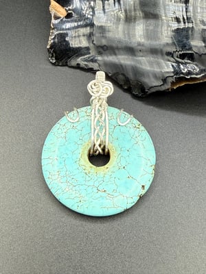 Dyed Magnesite Donut Pendant