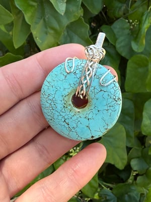 Dyed Magnesite Donut Pendant