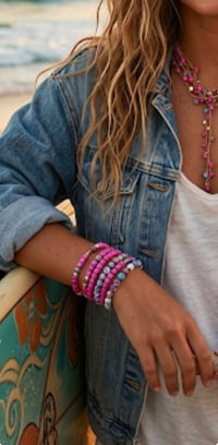 Image 4 of Magenta Mix  Double Stack Elastic