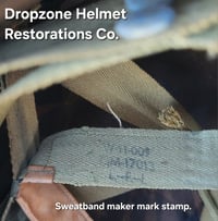 Image 19 of WWII M2 101st Airborne 506th Helmet D-bale Front Seam Firestone Paratrooper liner. Drawstring net. 