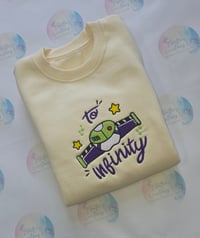 Image 4 of Toy Story Inspired Matching Sibling Sweaters – To Infinity & Beyond Embroidered Set