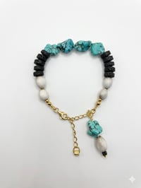 Lava Rock Blue Nugget Bracelet