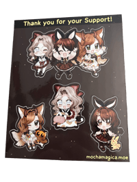 Image 1 of Mocha and Friends Sticker-sheet use Code BUNDASH for free shipping!