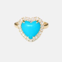 Image 1 of Sparkling Turquoise Heart Ring