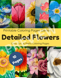 Image 1 of Floral/Flower Coloring Sheets (Series 1)